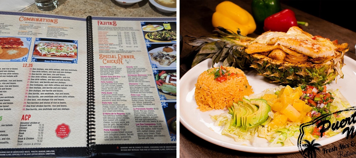 Puerto Nuevo Mexican and Seafood Restaurant Menu