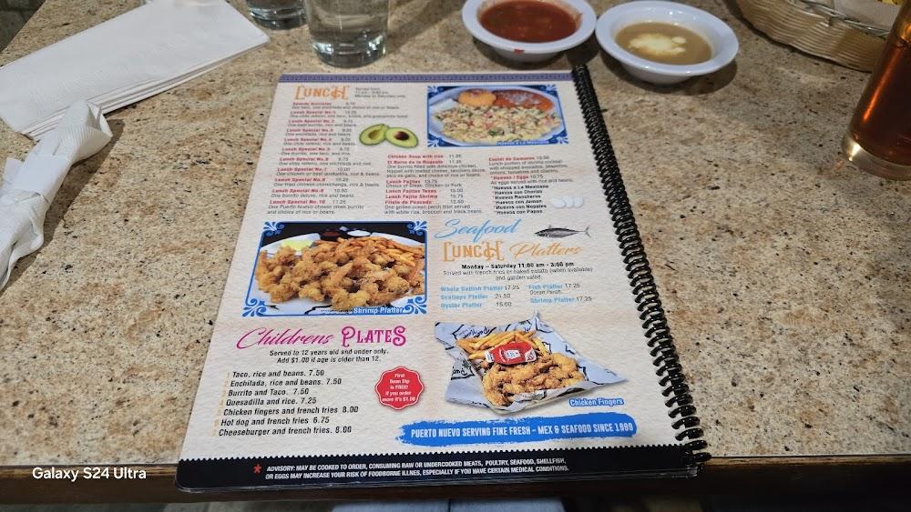 Puerto Nuevo Mexican and Seafood Restaurant Menu image 3